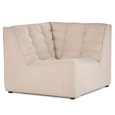 Module d'angle 1 place en velours texturé, ELLIE BEST MOBILIER