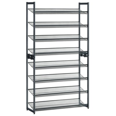 Etagère à chaussures 8 niveaux en métal noir - H163,4 cm CALICOSY