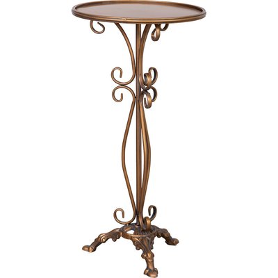 table dappoint ronde en métal doré vieilli style classique RECOLLECTION