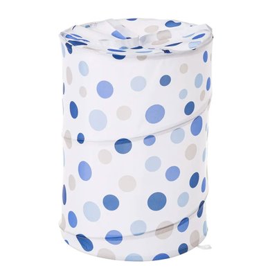 Panier à linge en polyester pois bleus WADIGA