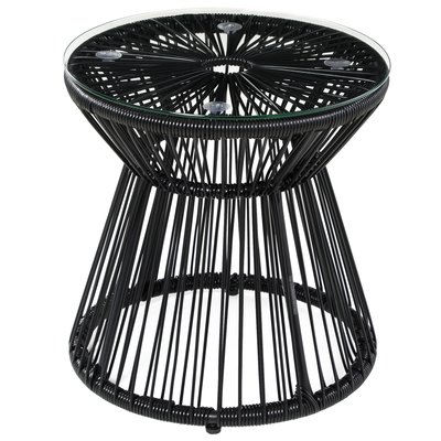Table basse d'appoint de jardin style cosy Ø 40 cm résine verre OUTSUNNY