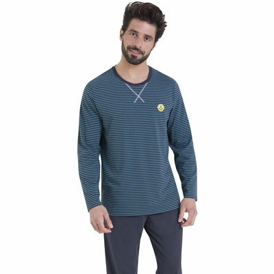 Pigiama maglia a righe e pantalone tinta unita ATHENA