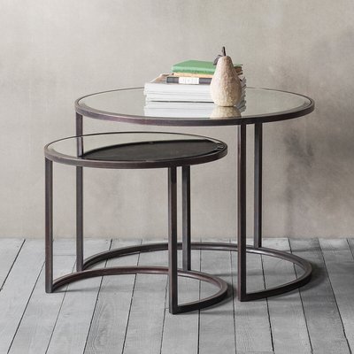 Eluru Glass Coffee Table Nest (Set of 2) SO'HOME