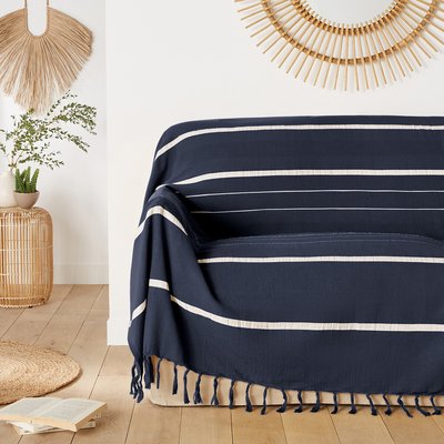 Plaid con frange a righe cotone, Nedo LA REDOUTE INTERIEURS