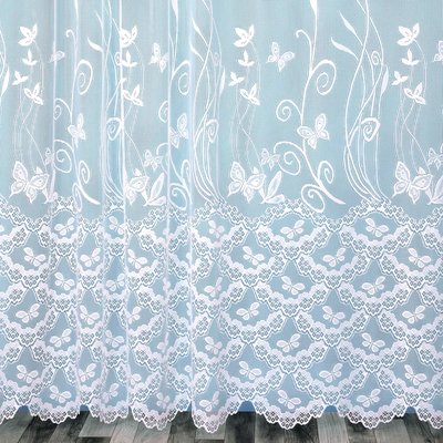 Panneau droit papillons et feuillages en dentelle modulable avec ruban fronceur HOME MAISON
