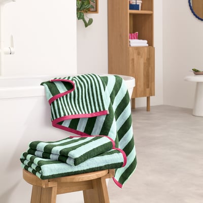 Maxi telo da bagno a righe, in spugna bouclette 500g, DANI BICOLORE LA REDOUTE INTERIEURS