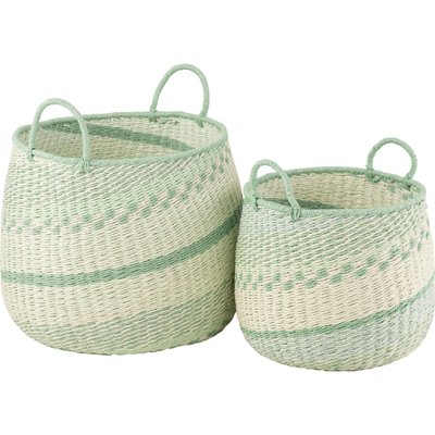Panier de rangement tressé  et  avec anse décorative RECOLLECTION