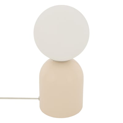 Lampe à poser avec globe opalin et base en acier ATMOSPHERA
