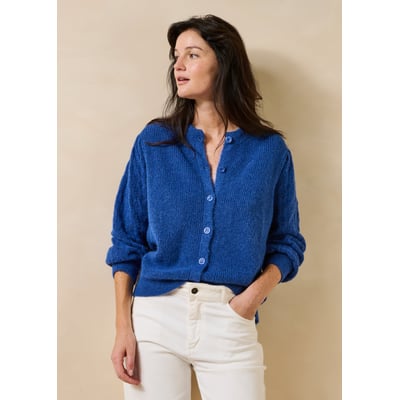 Gilet manches longues en maille encolure ronde LA FEE MARABOUTEE