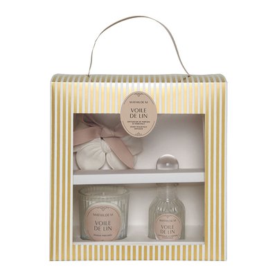 Coffret diffuseur bougie décor Voile de Lin MATHILDE M