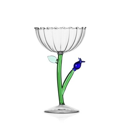 Coupe à champagne fleur  BOTANICA blue flower ICHENDORF