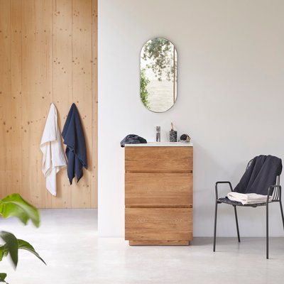 Meuble salle de bain en chêne massif et terrazzo premium moon 60 cm KARL TIKAMOON