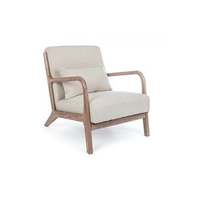 Fauteuil avec accoudoirs en lin matelassé - SEVENTIES HELLIN, DEPUIS 1862