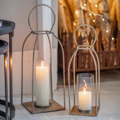 38cm Antique Gold Effect Metal Lantern SO'HOME