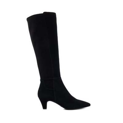 Bottes hauteur genou en daim à petit talon - SERA DUNE LONDON