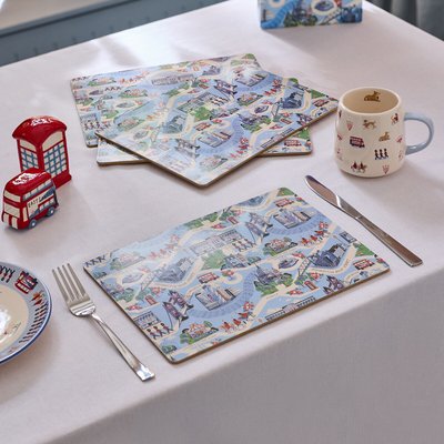 Set of 4 London Town Cork-Back Placemats CATH KIDSTON