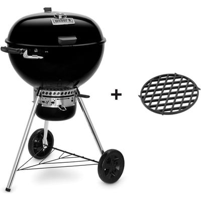 Barbecue charbon master-touch GBS premium E-5775 black sur pied 57 cm + grill GBS en fonte WEBER