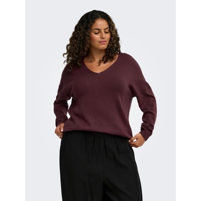 Pull maille mousseuse, col V ONLY CARMAKOMA