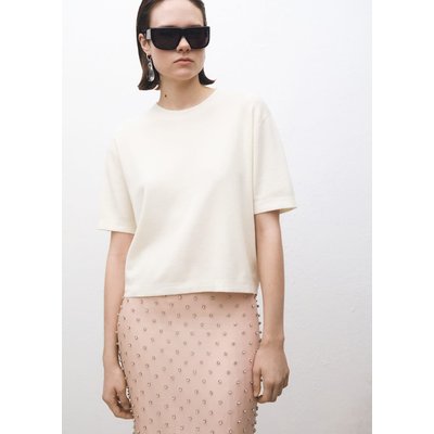 Pull laine mélangée manches courtes MANGO