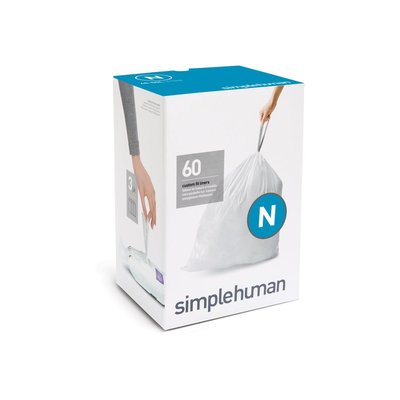 60 Sacs Poubelle Sur Mesure Blanc 45-50l SIMPLEHUMAN