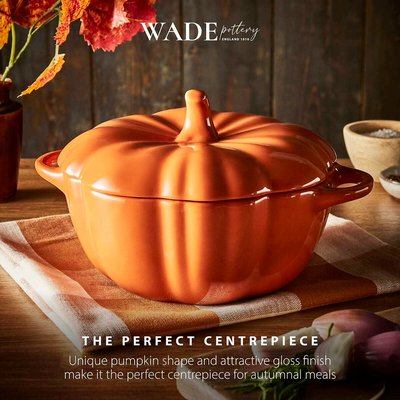 Large Pumpkin Casserole Dish WADE POTTERY