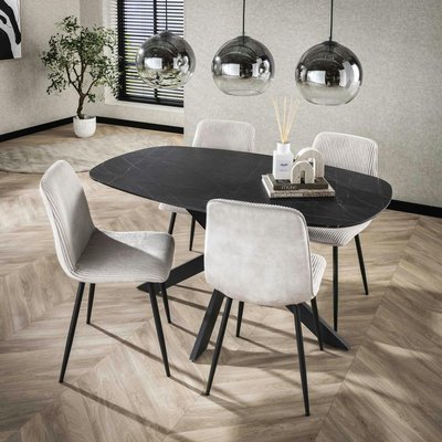 Table ovale pied central croisé 150 cm RALF PIER IMPORT