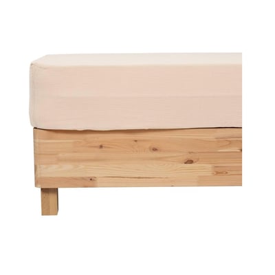 Drap housse 140 x 190 cm gaze de coton beige EDEN