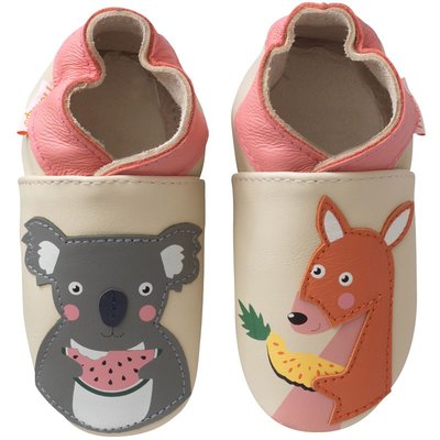 Chaussons bébé cuir souple Elliot et Salomé en été TICHOUPS