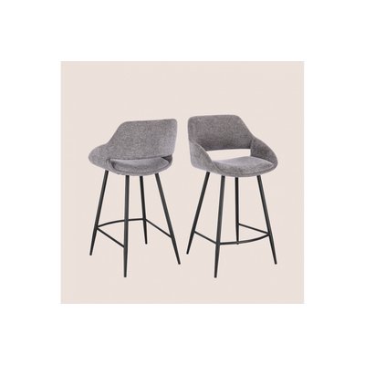 Tabourets de bar avec repose-pieds en tissu (lot de 2) - TURIN HELLIN, DEPUIS 1862