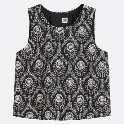 Топ с вышивкой без рукавов LA REDOUTE COLLECTIONS