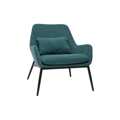 Fauteuil design en tissu effet velours et métal noir MAXINE MILIBOO
