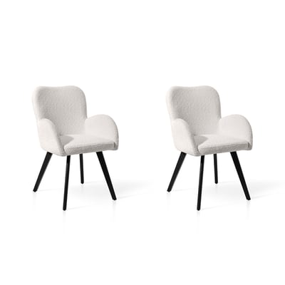 Lot de 2 chaises tissu bouclette et métal, LIVia HISPANOHOGAR