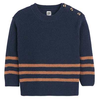 Striped Chunky Knit Jumper/Sweater with Crew Neck LA REDOUTE COLLECTIONS