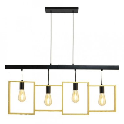 Suspension en bois d'hévéa et métal, WISSIN C-CREATION