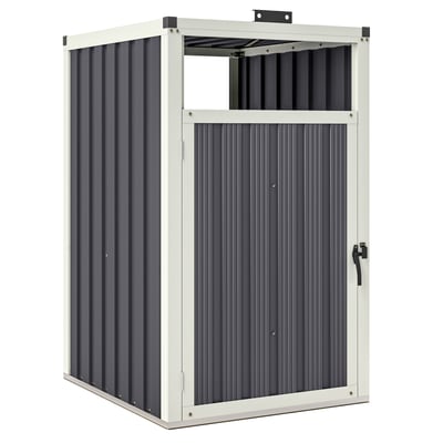 Abri pour poubelles Acier galvanisé Gris OUTSUNNY