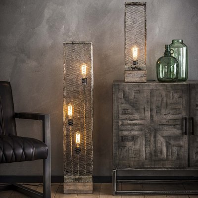 Lampe colonne industrielle effet maille GM TRIBECA PIER IMPORT