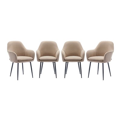 Fauteuil velours côtelé et pieds métal (lot de 4) SHELLA SWEEEK