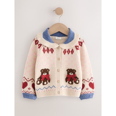 Cardigan avec col et motif ours en peluche NEXT