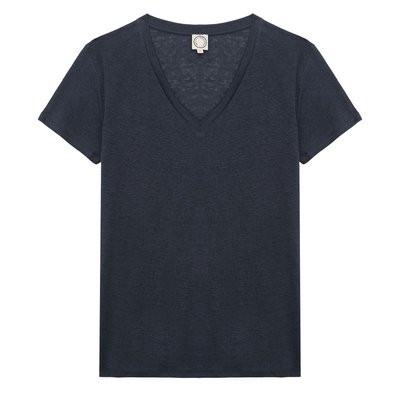 T-shirt Apolline en lin marine INES DE LA FRESSANGE PARIS