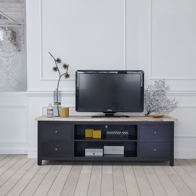 Meuble TV en acajou massif et teck 180 cm LONDRES BERAH GETAH