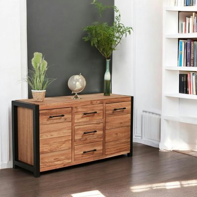 Buffet bahut en chêne massif et métal FERSCOTT PIER IMPORT