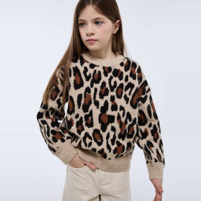 Pull jacquard léopard MONOPRIX