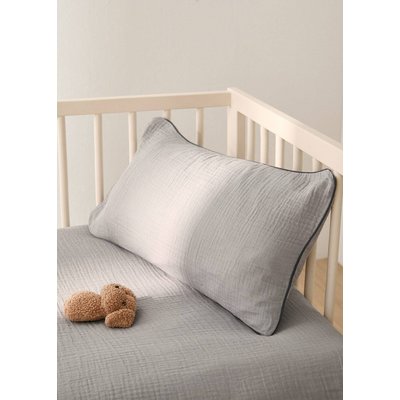 Taie d'oreiller enfant gaze de coton liseré contraste 30x50 cm MANGO HOME