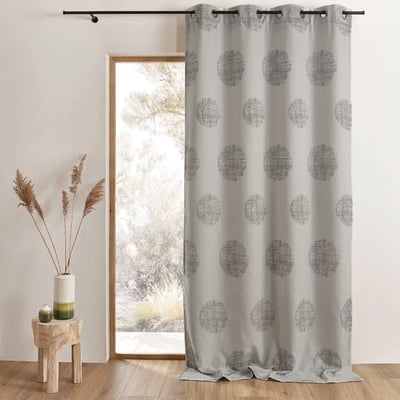 Rideau jacquard à motifs ronds chinés HOME MAISON