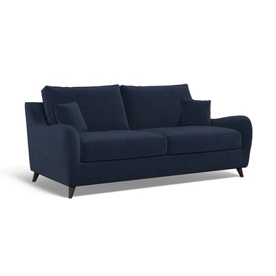 Amelia Velvet 3 Seater Sofa with Dark Wood Legs ÉDITÉ