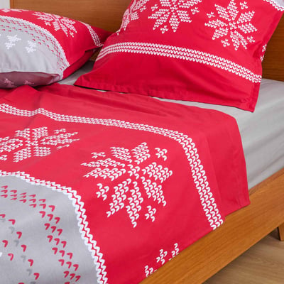 Parure De Lit Drap Plat   Blanc Des Prés - COEUR DES ALPES TRADITION DES VOSGES