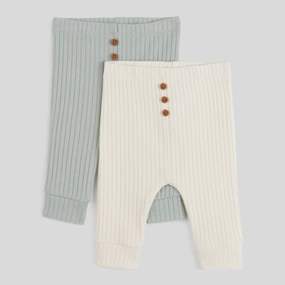 Lot de 2 legging unis en coton BIO BOUT'CHOU