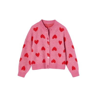Gilet jacquard coeurs VERTBAUDET