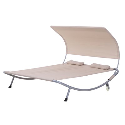 Bain de soleil 2 places design contemporain OUTSUNNY
