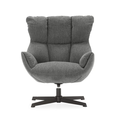 Fauteuil en tissu matelassé avec pieds en métal noir H89 cm - ODETTE CALICOSY